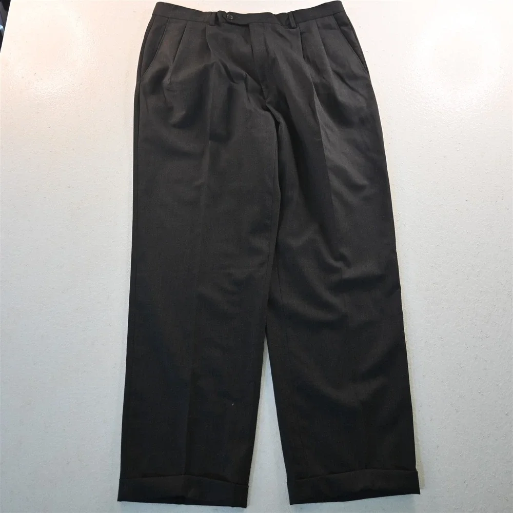 Pronto Uomo‎ 42L 36x32 Gray 100% Wool Italy Made Mens Jacket Pants Suit